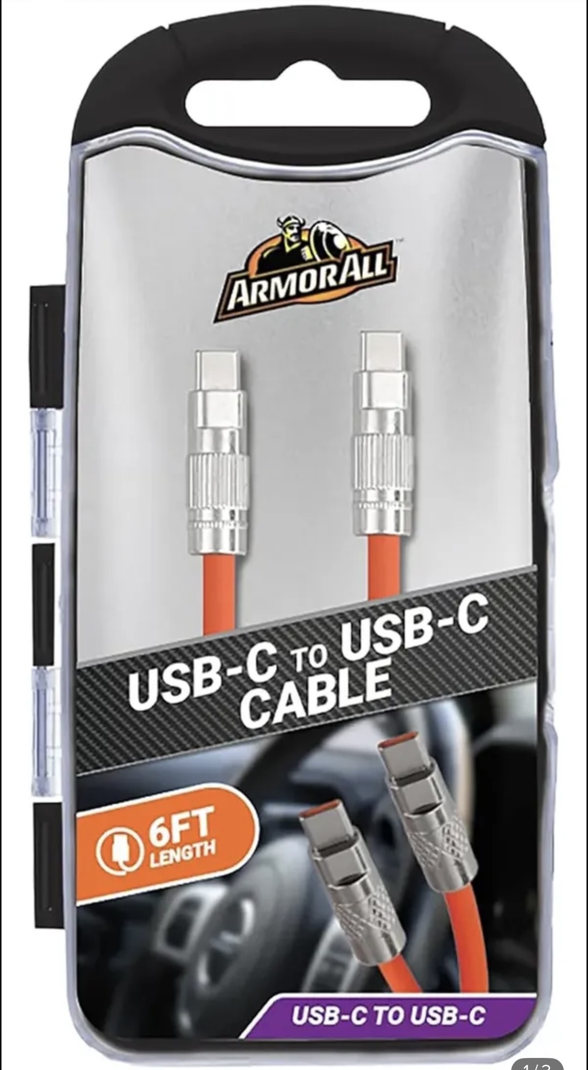 Cable USB-C, de carga rápida, resistente 1.82 cm.